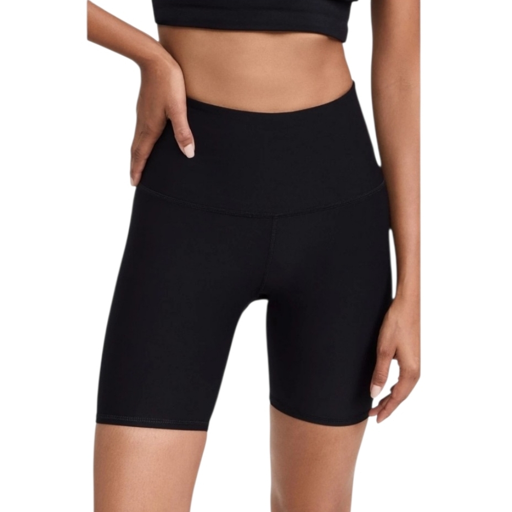 NWT! Bandier Sincerely Jules 7" Biker Shorts Medium Black Spandex Brooklyn NEW